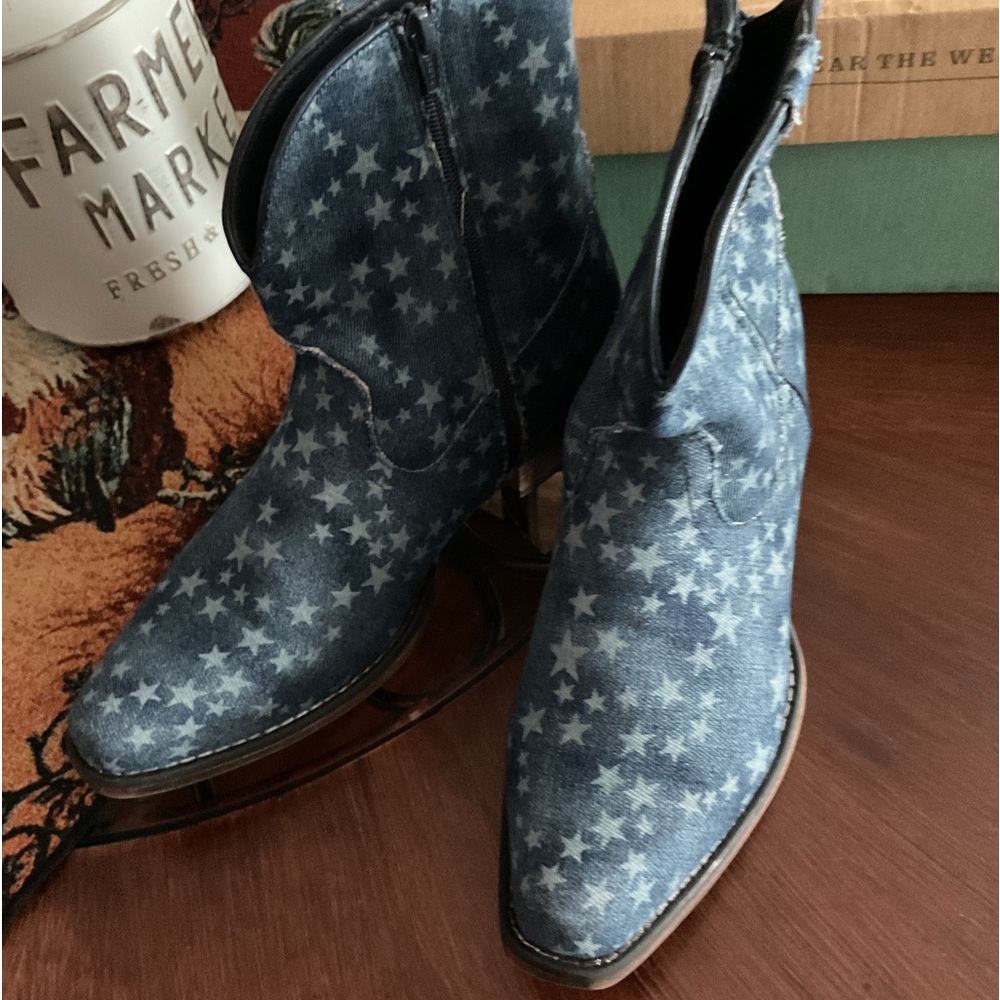 Denim Roper Short Western Boots